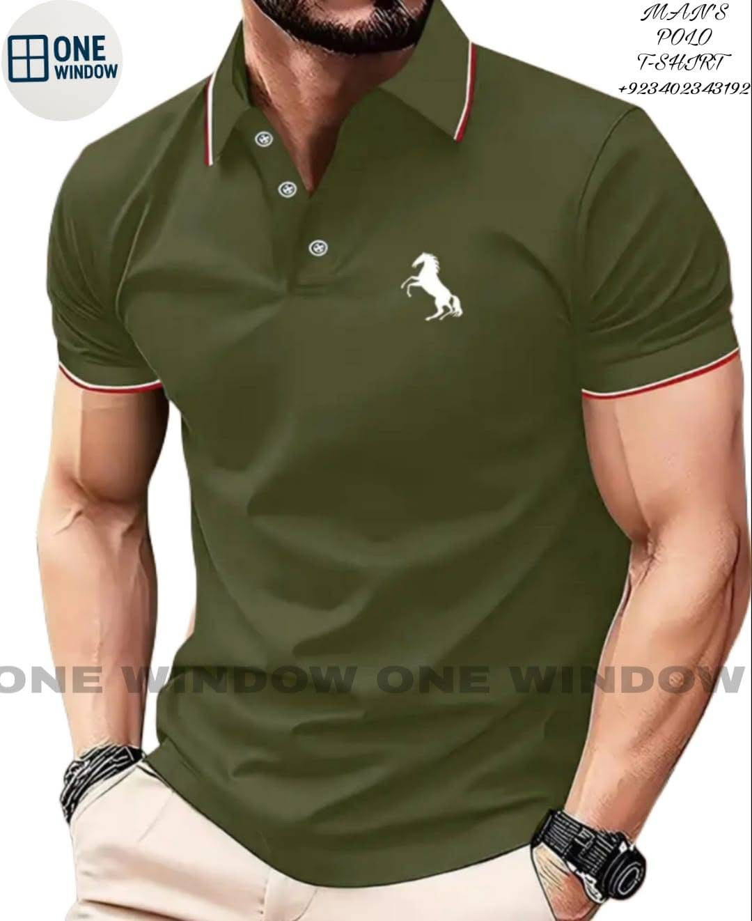 Man’s polo embroidery horse
