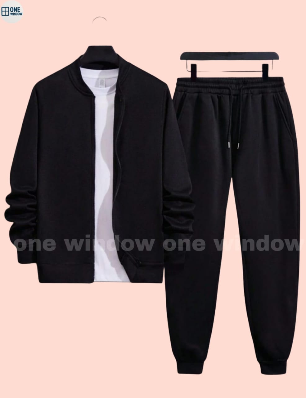🔥 *2 Pcs Men's Fleece Plain Zipper Track Suit !* 🔥
